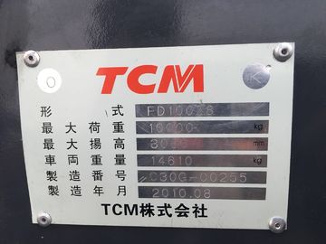 Taille de levage des chariots élévateurs de Tcm d'occasion de diesel Fd100z8 5.5m fabriquée au Japon fournisseur
